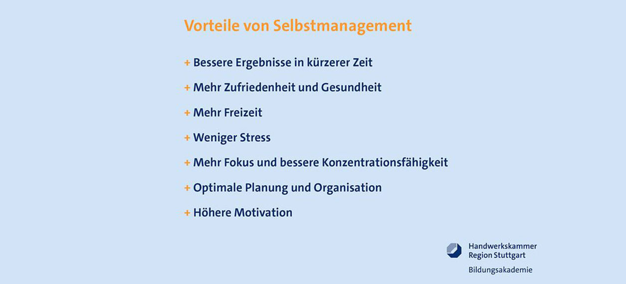 Selbstmanagement Vorteile